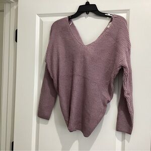 Miracle Women's Dusty Purple V-Neck Sweater - NWT  - Size S/M